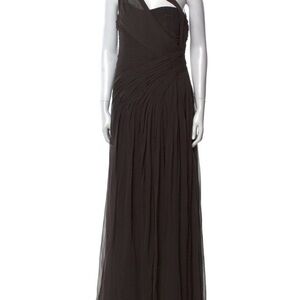 Monique Lhuillier 100% silk chiffon evening dress